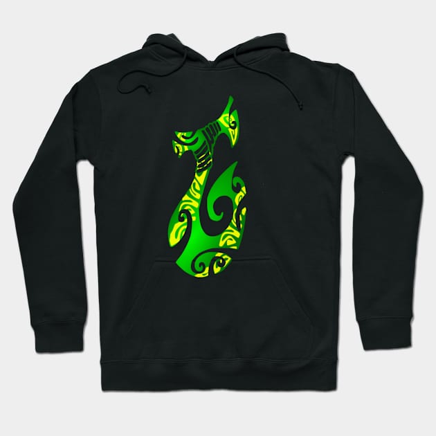 MATAU - green (Fish hook) Hoodie by Nesian TAHITI